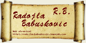 Radojla Babušković vizit kartica